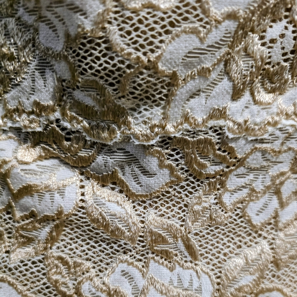 Vintage Cache Lace Floral Blouse - Cream and White Made In The USA - Picture 4 of 5